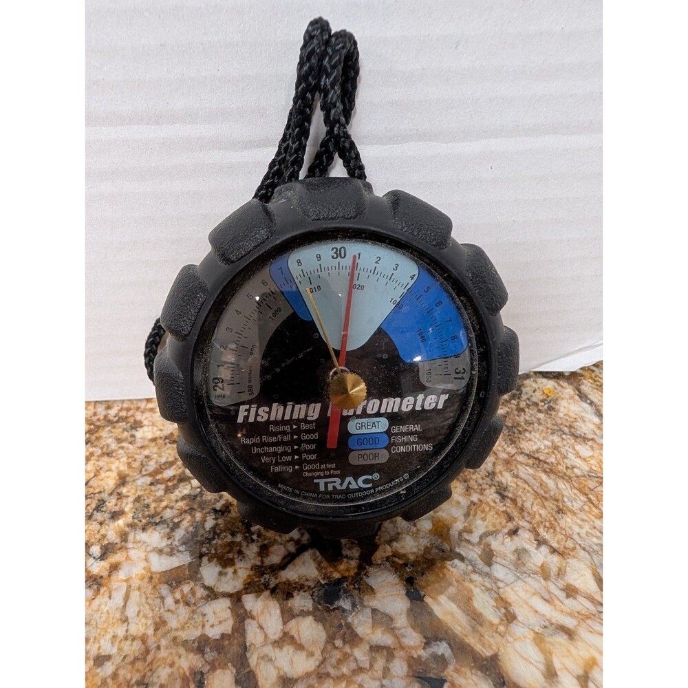 TRAC Outdoors Fishing Barometer Electromechanical Gauge Adjustable Pressure Dial